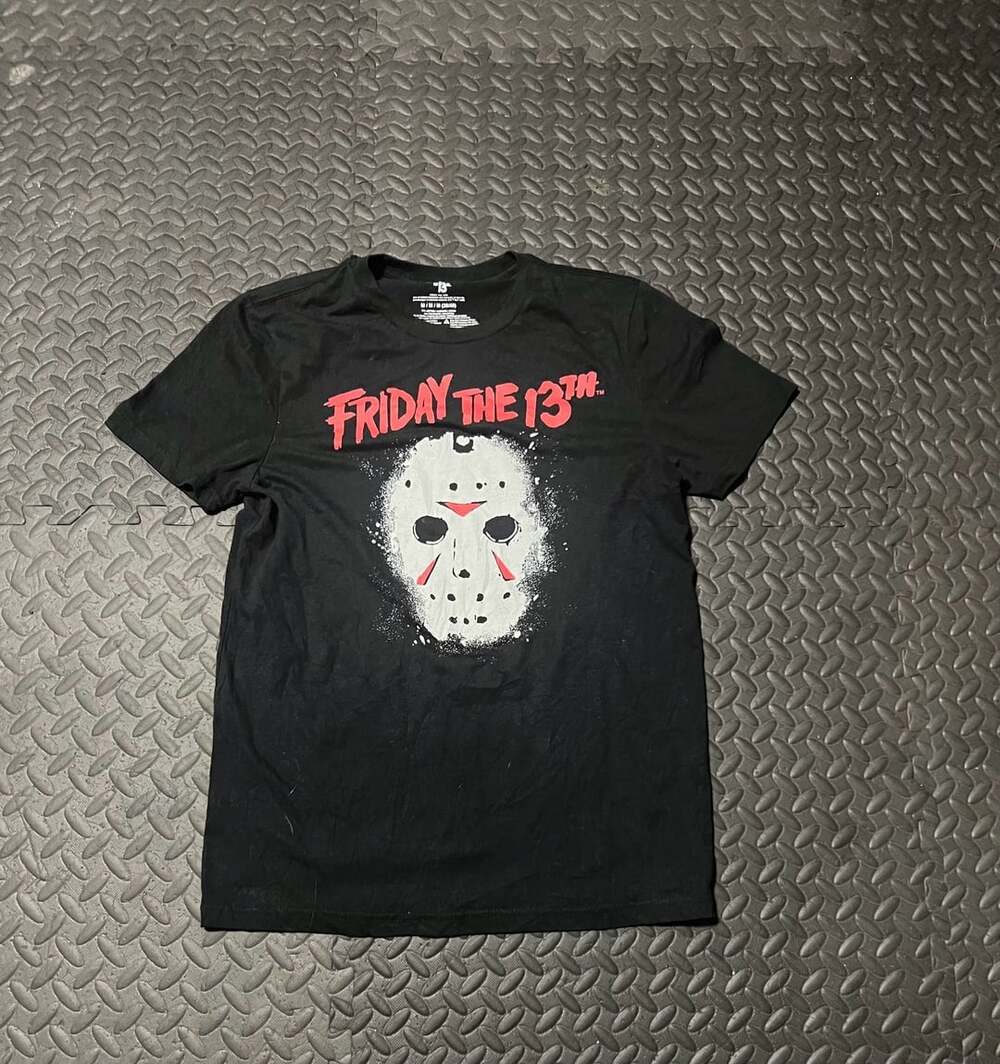 Friday the 13th Jason Mask T-Shirt Size M Black